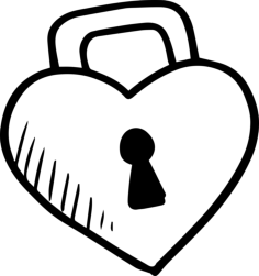 Heart Lock Outline Svg File, Free Vectors File